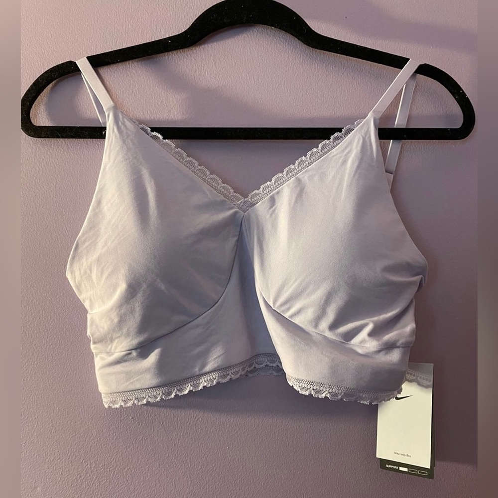 Lavender Nike Indy sports bra